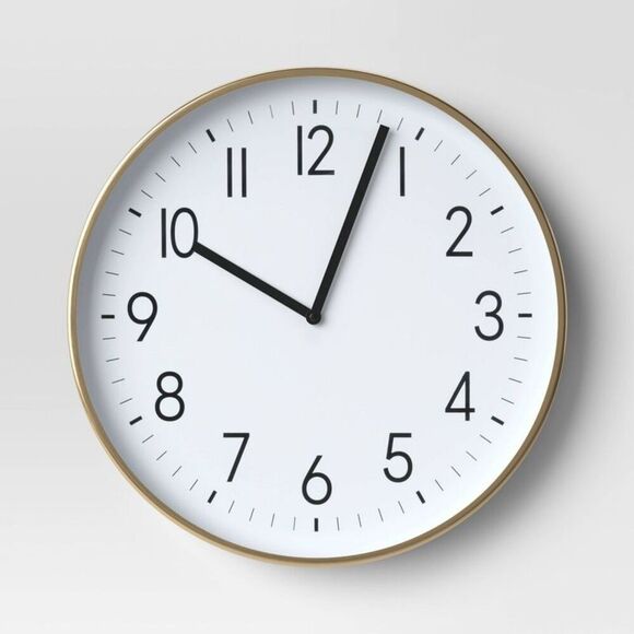 Threshold - 19" Plastic Mirrored Wall Clock Brass - Threshold Brass - Picture 1 of 3